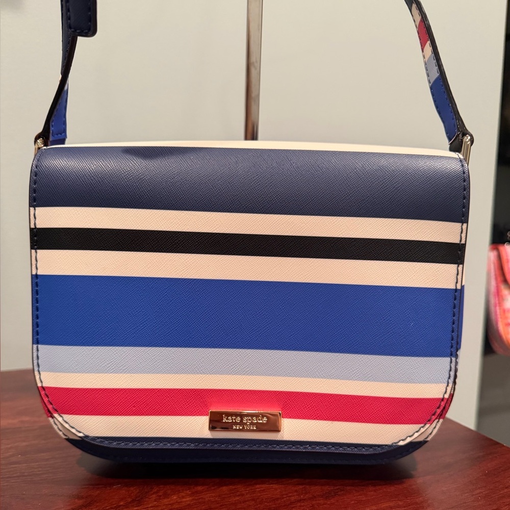 Kate Spade Laurel Way Multicolor Striped Crossbody and Passport wallet. - Picture 2 of 15